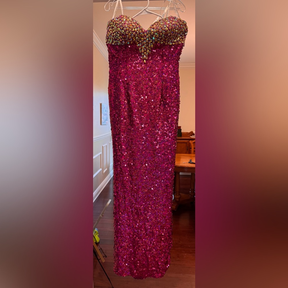 Glamorous Fuchsia Sequin Gown